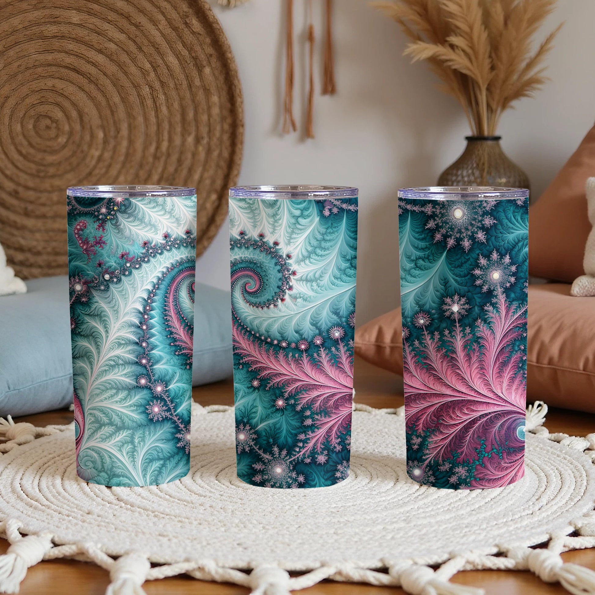 Colorful Abstract Floral Pattern Tumbler product