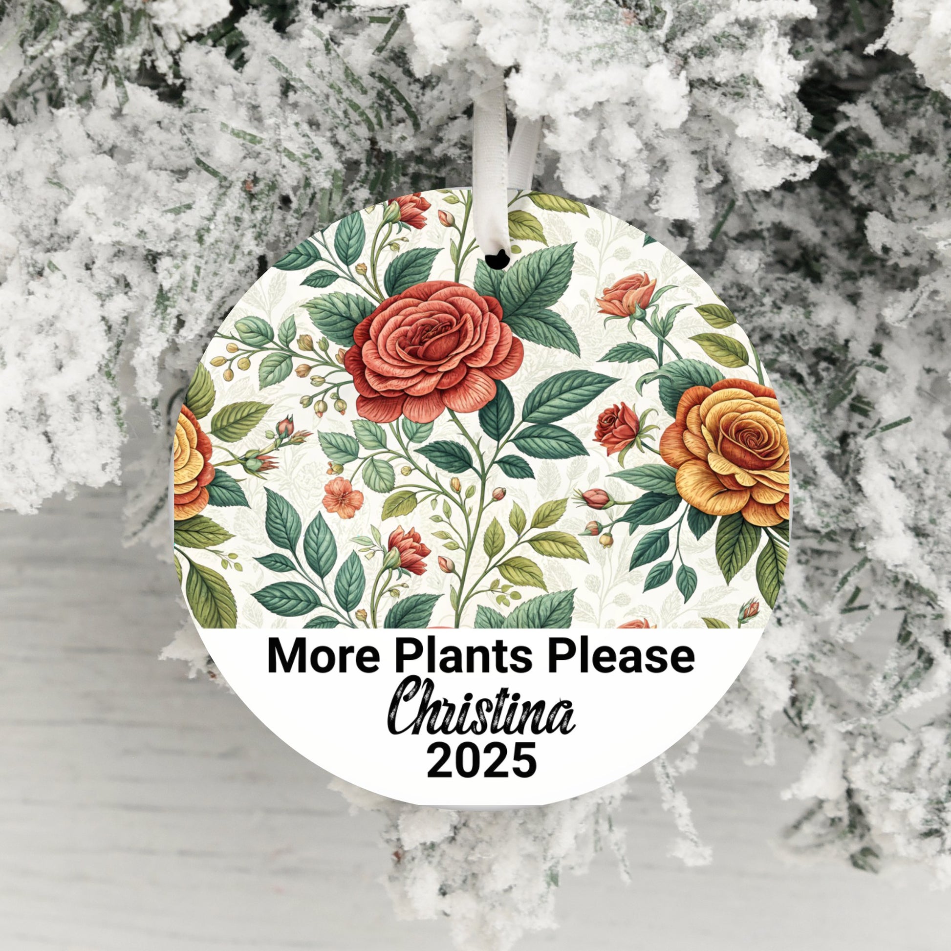 Floral More Plants Please Custom Ornament product