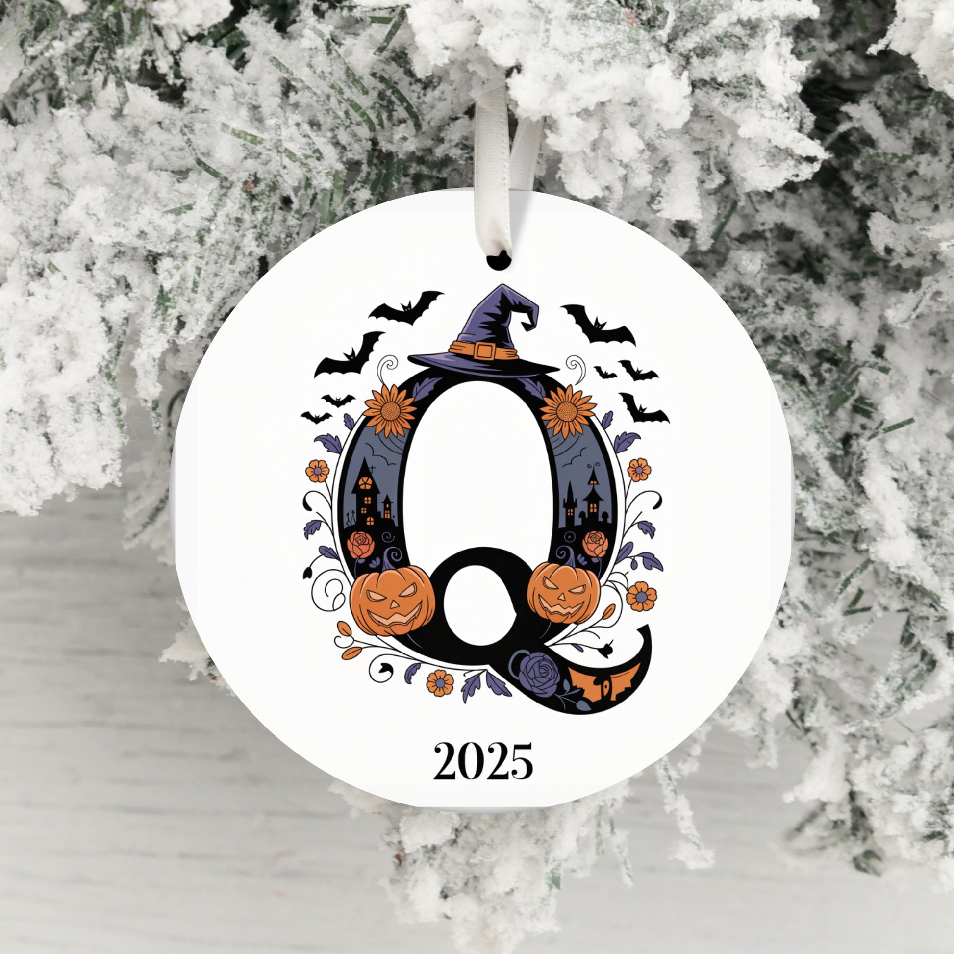 Personalized Halloween Themed Round Ornament product