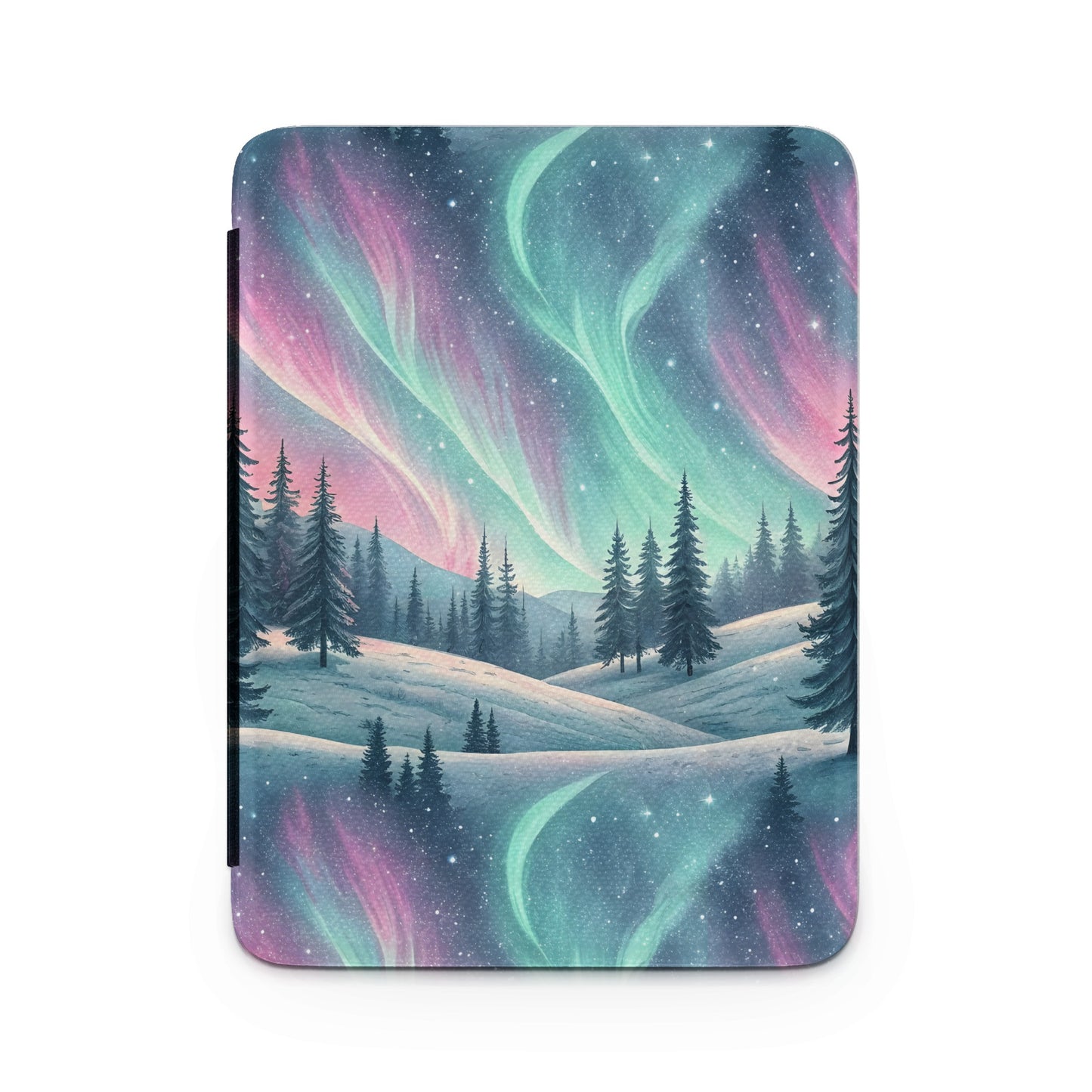 Northern Lights and Snowy Forest Scene Notebook