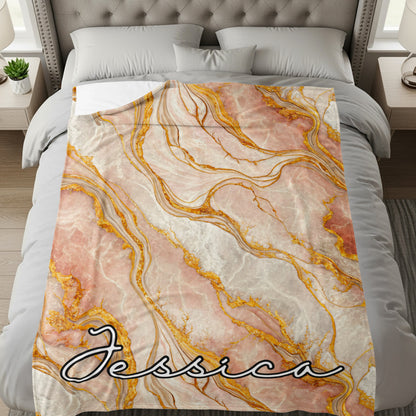 Personalized Jessica Marble Design Blanket