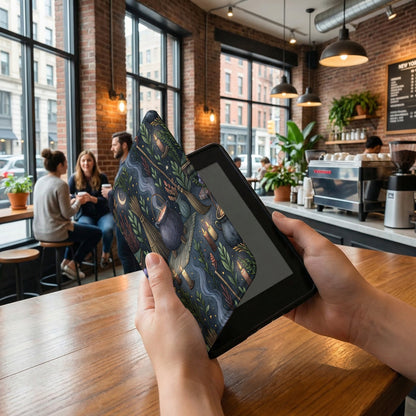 Mystic Forest Tablet Sleeve With Coffee Shop Pattern