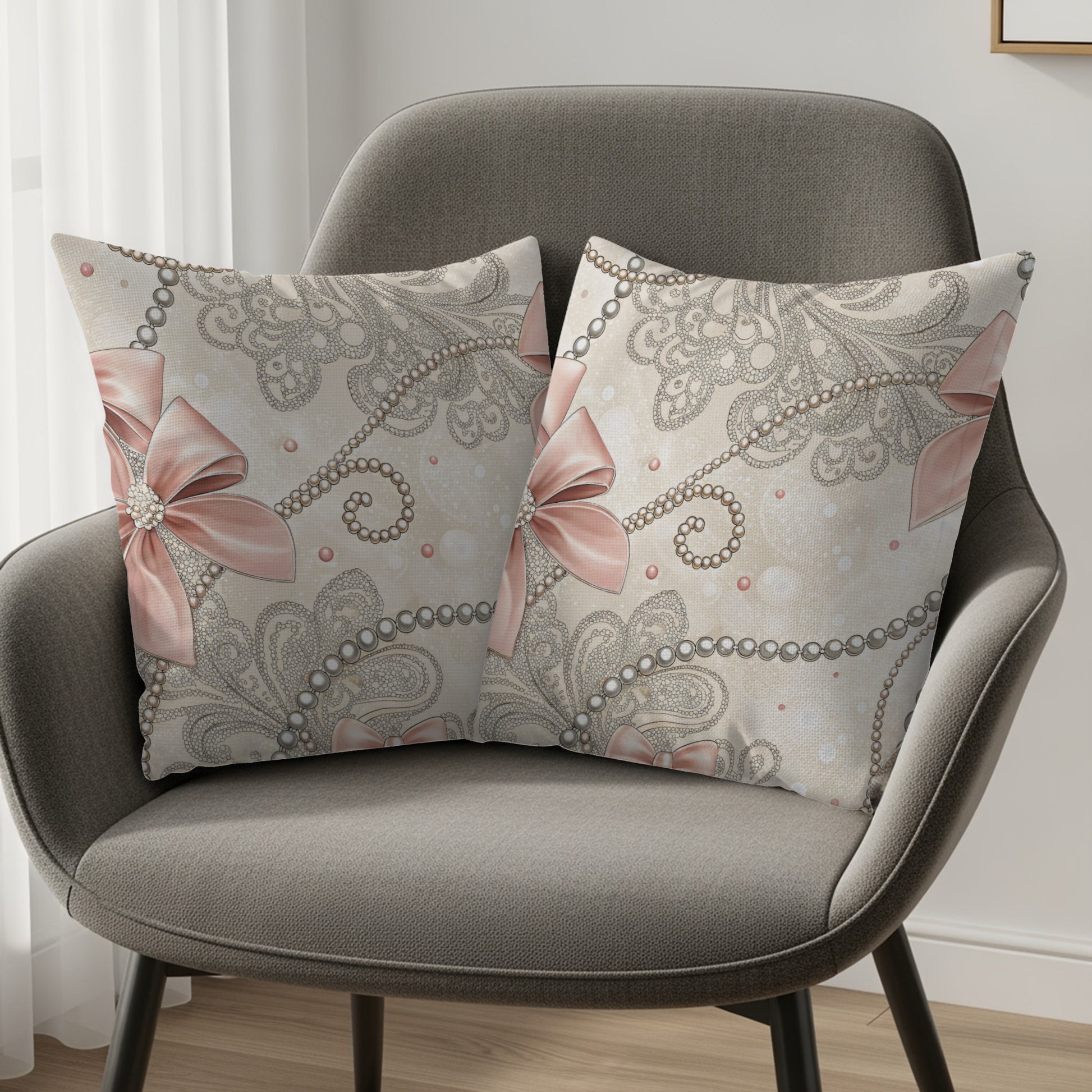 Bows on Lace with Pearls Decoration Pillows & Pillow Cases - Walk Greener