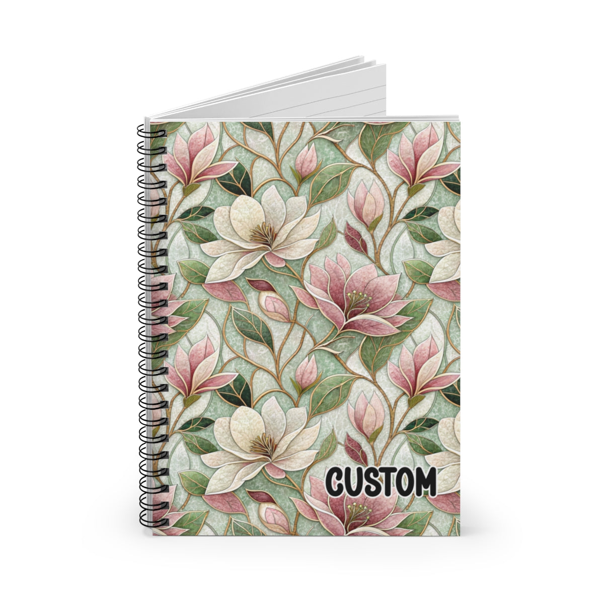 Custom Floral Design Spiral Bound Notebook