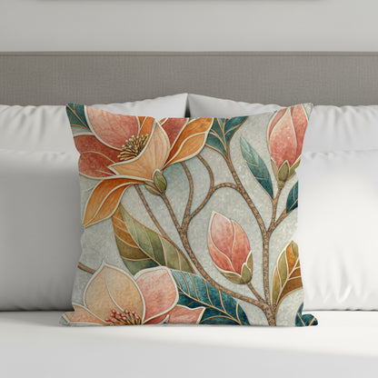Elegant Floral Design Square Pillow Cover Accessory