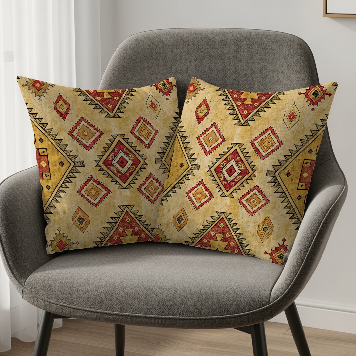 Southwestern Geometric Pattern Throw Pillows Set