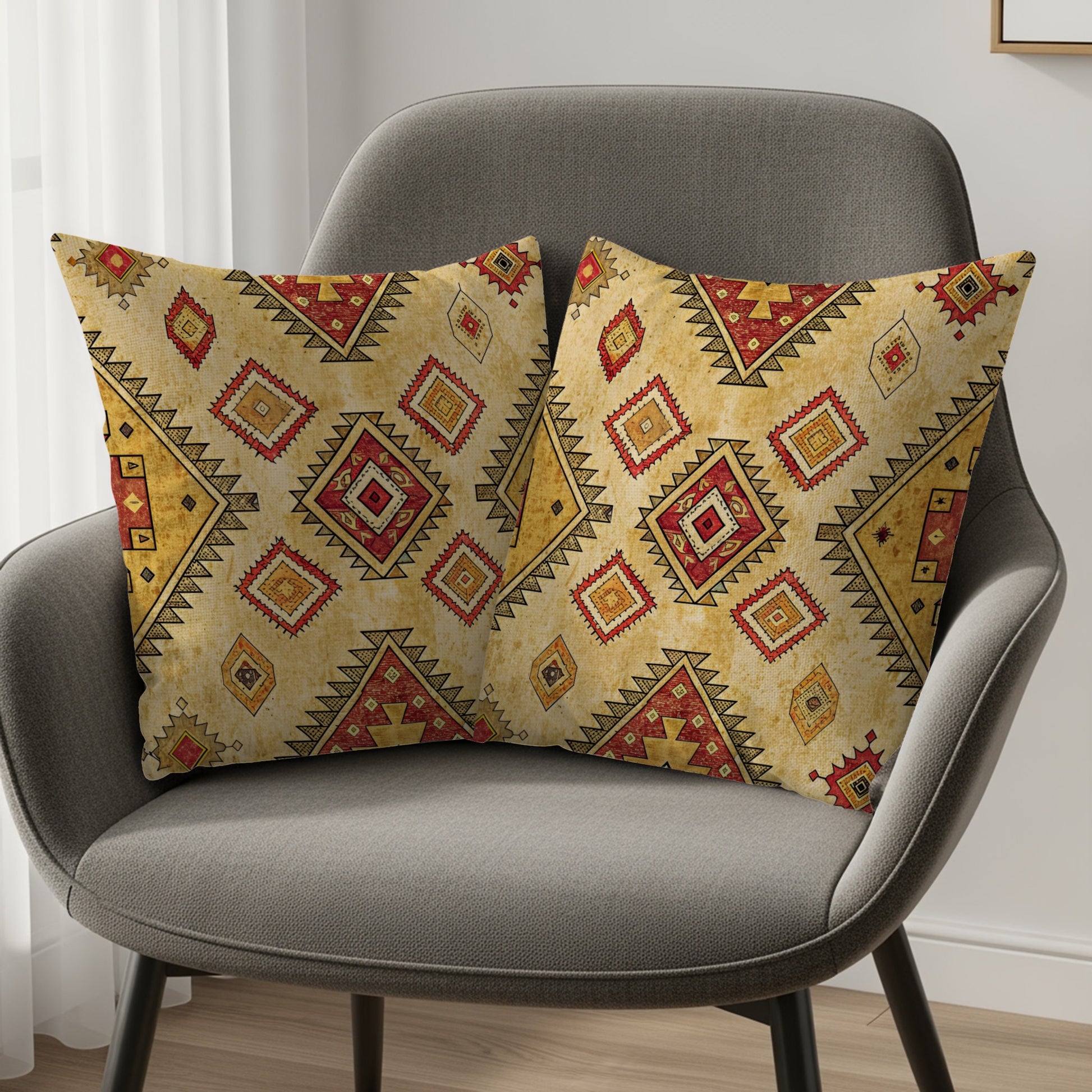 Southwestern Geometric Pattern Throw Pillows Set