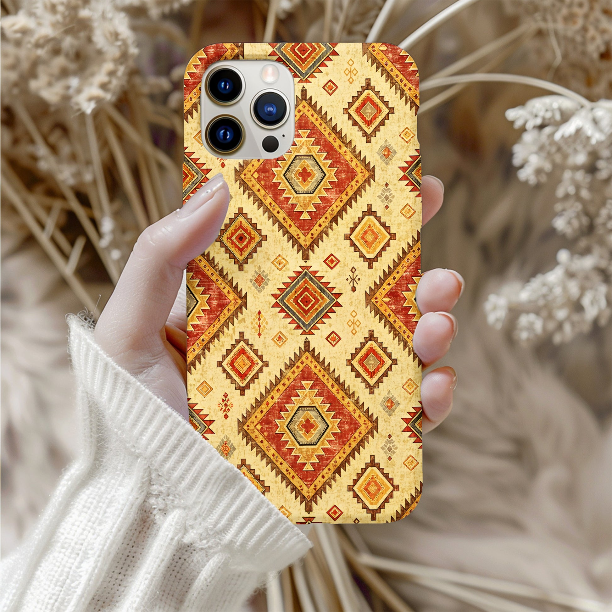 Vibrant Geometric Patterned Phone Case For Stylish Protection