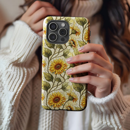 Sunflower Pattern Protective Phone Case for All Models