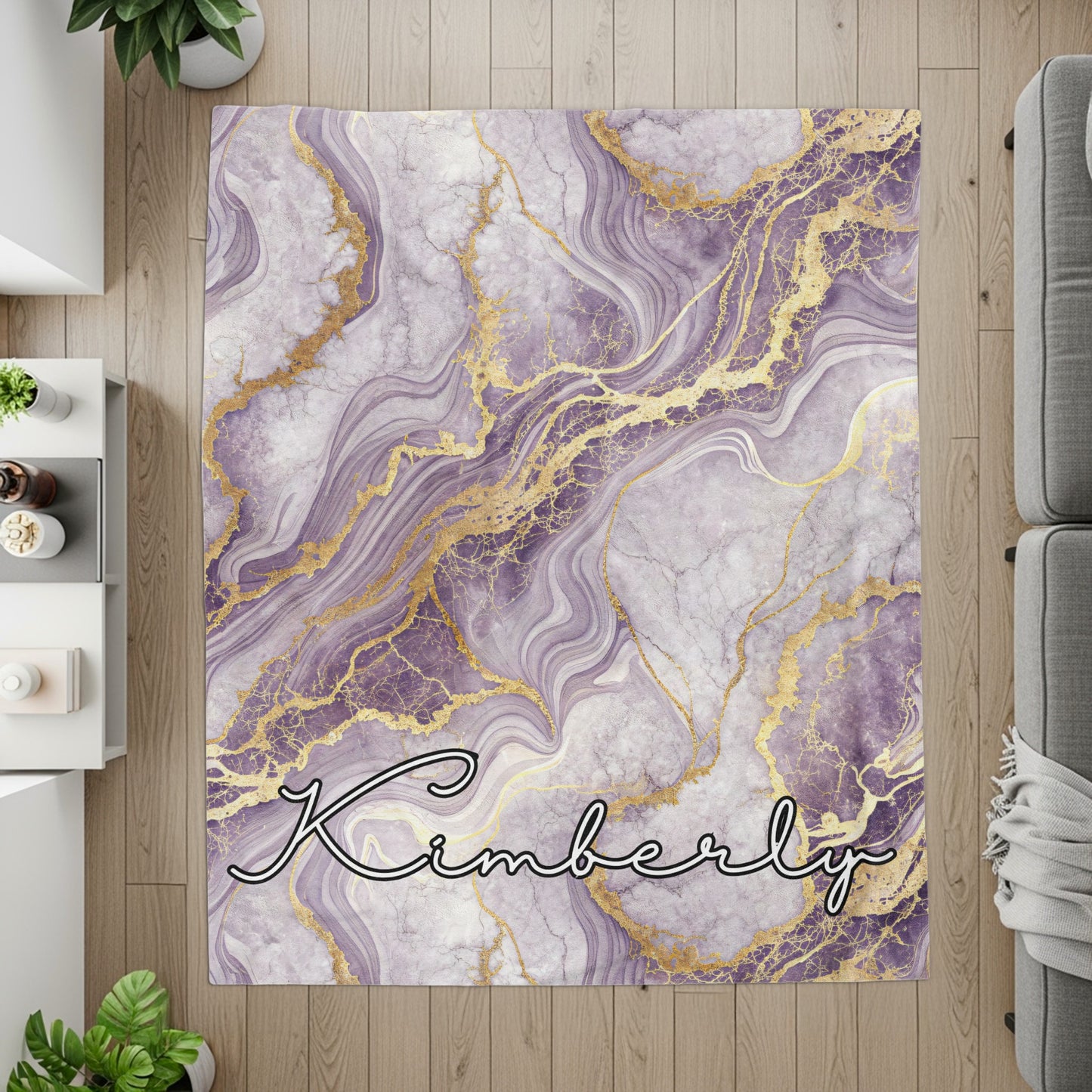 Kimberly Marble Personalized Purple Area Rug