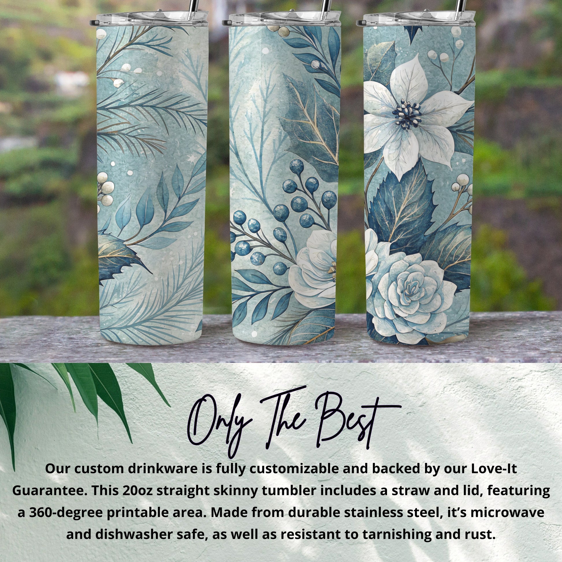 Customizable 20oz Tumbler with Lid and Straw Drinkware