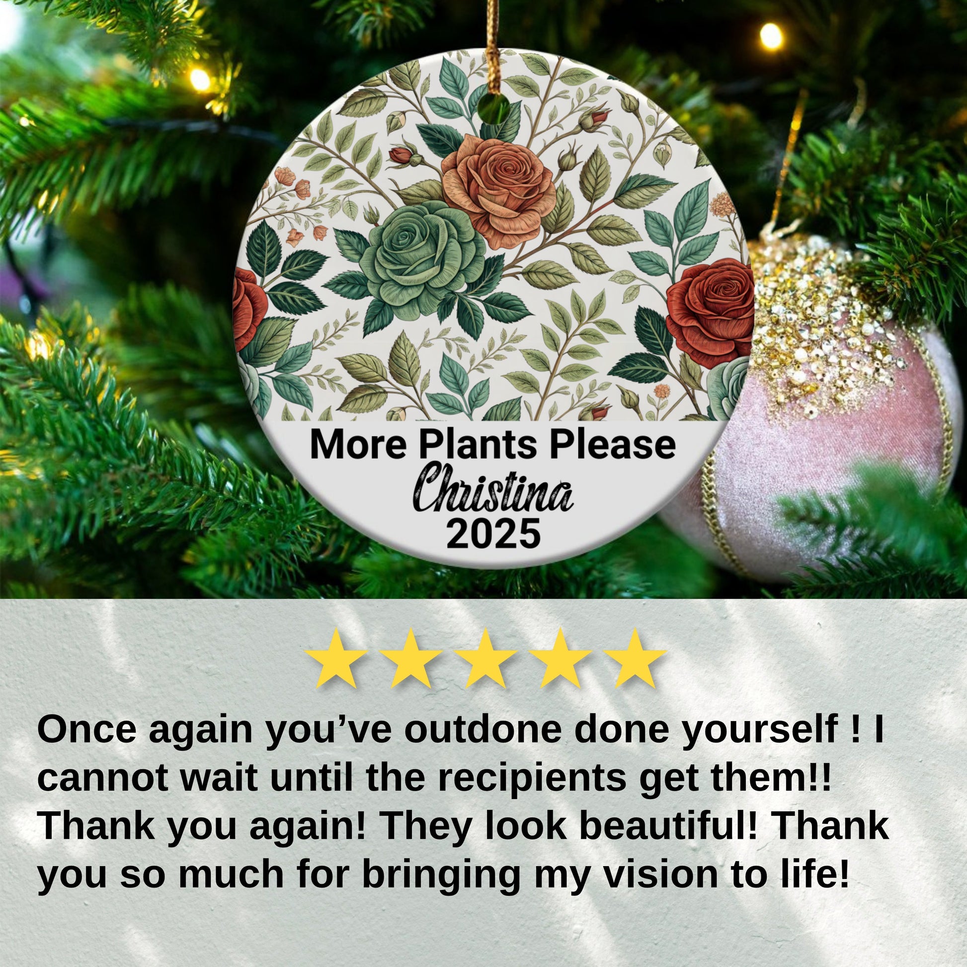 Personalized Christmas Ornament More Plants Please product