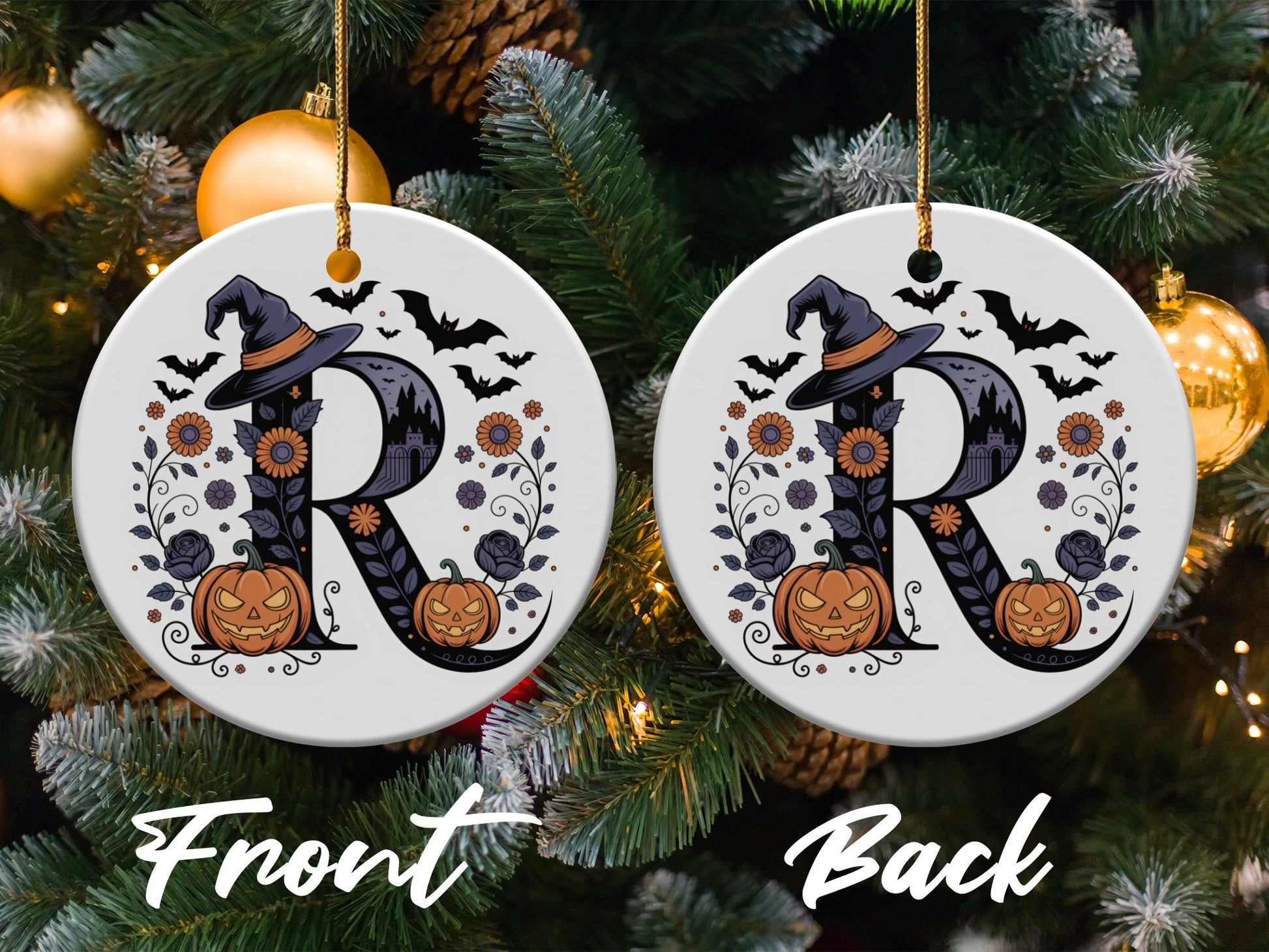 Halloween Witch Hat Initial R Ornament product