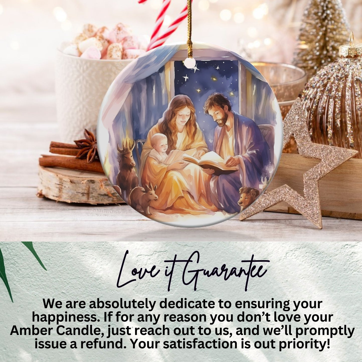 Nativity Scene Christ Birth Christmas Ornament product