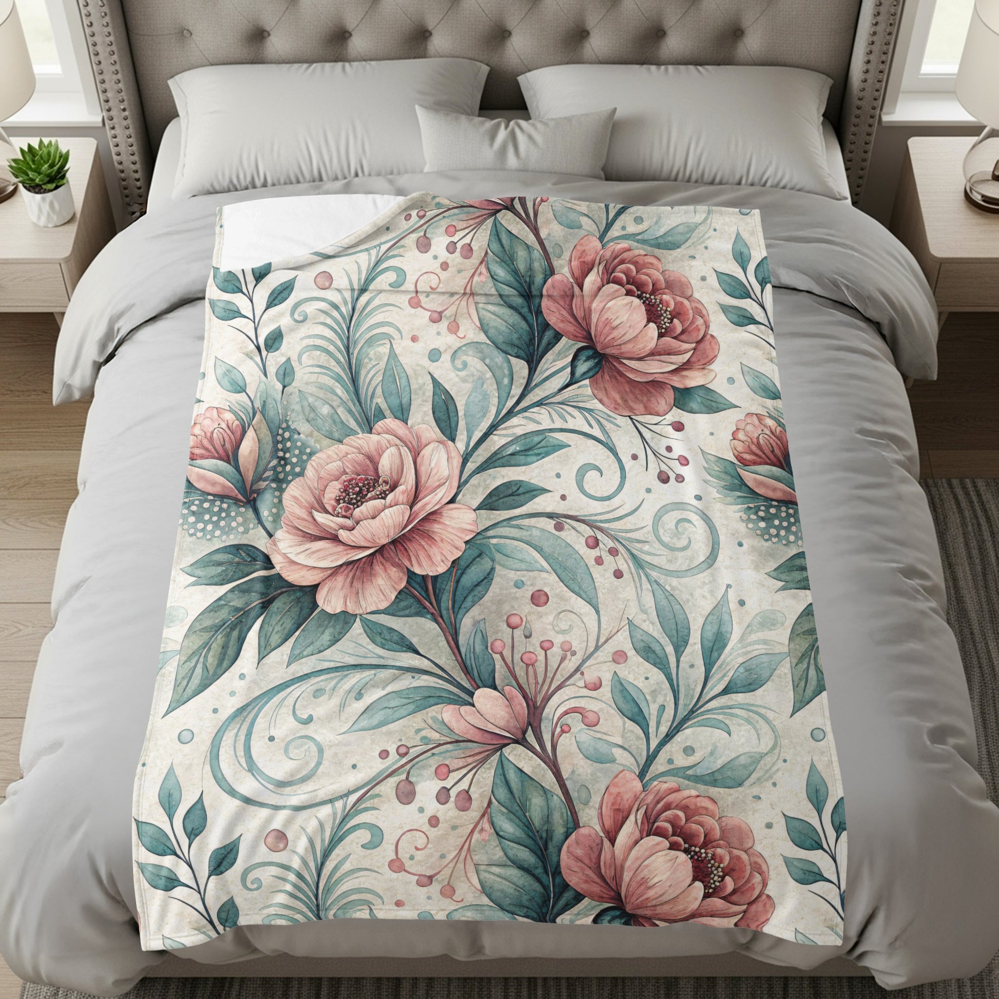 Watercolor Floral Design with Elegant Pink Flowers - Walk Greener