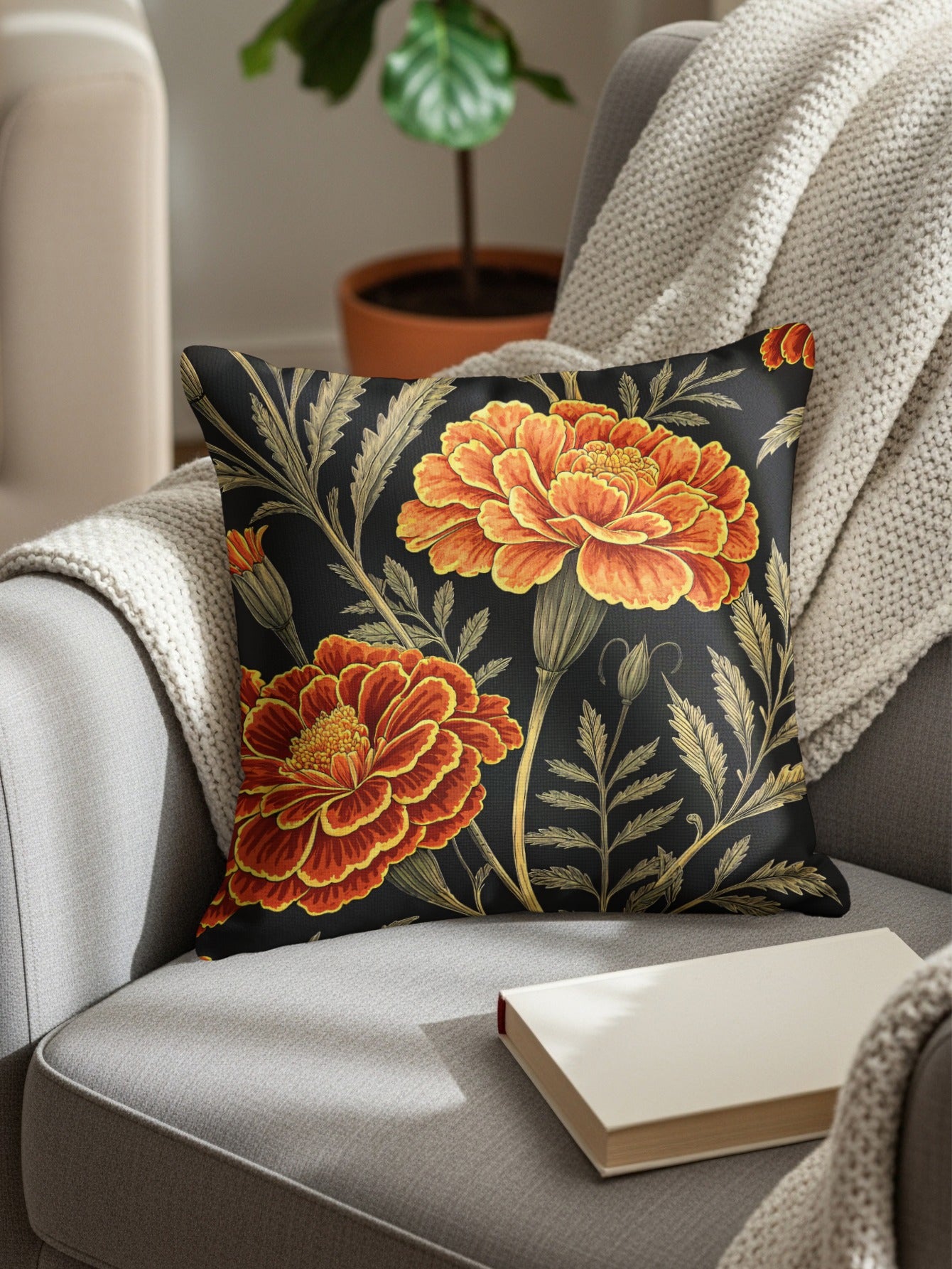 Bold Floral Pattern Throw Pillow for Home Decor