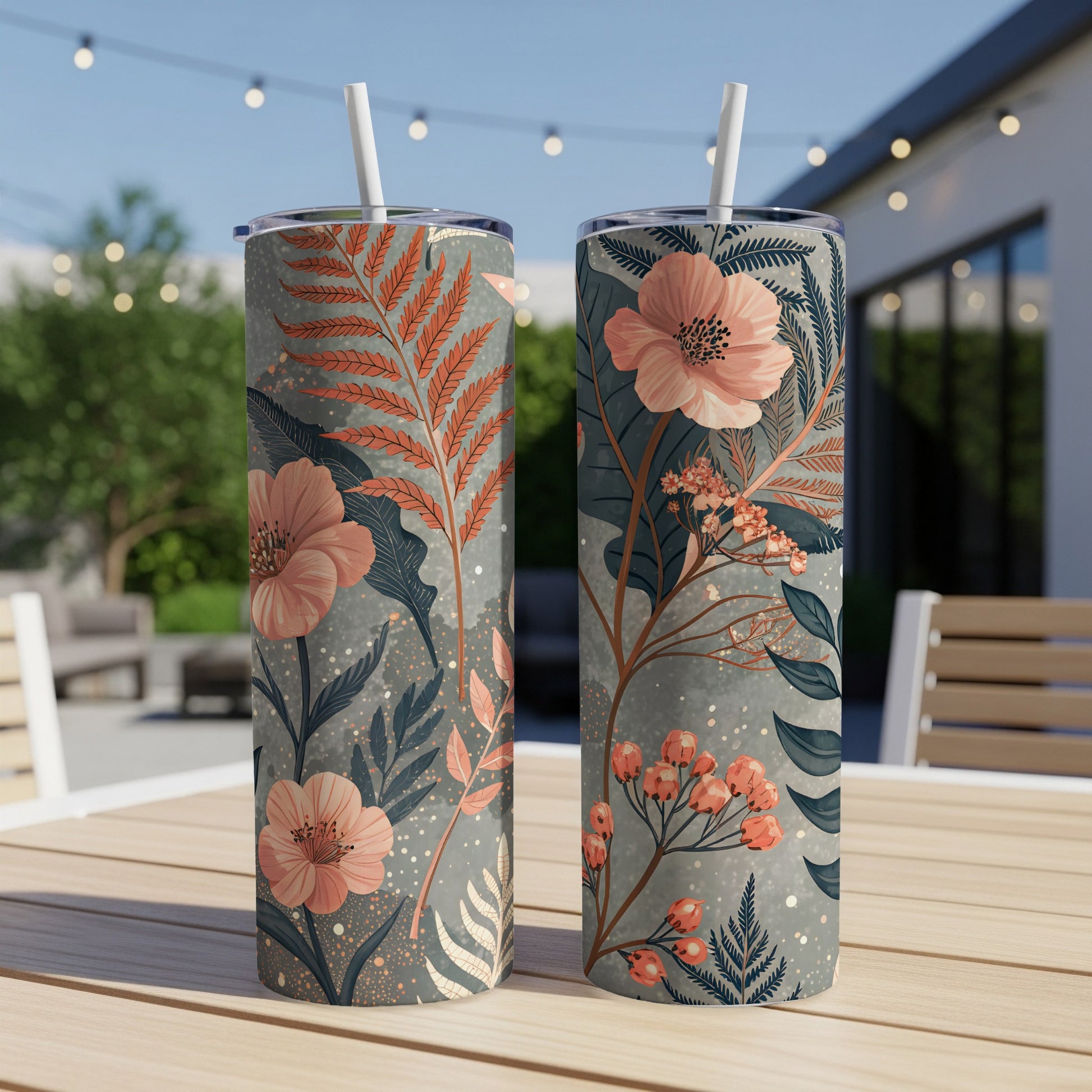 Serene Blooms and Botanical Delight Artistic Tumbler - Walk Greener