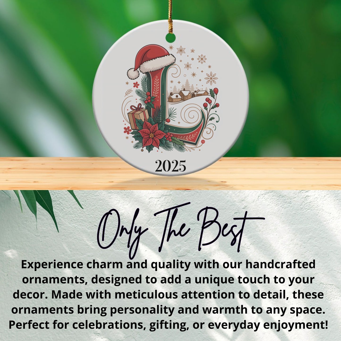 Santa Sleigh and Reindeer Ornament 2025 product type