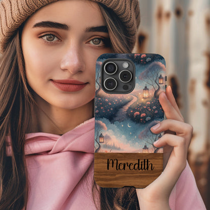 A Pathway with Lanterns in a Dreamy Field Custom Phone Case - Walk Greener