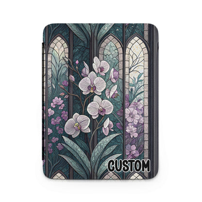 Stained Glass Orchid Floral Art Custom Designed Cover
