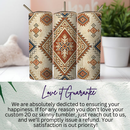 Custom Southwestern Design 20 oz Skinny Tumbler