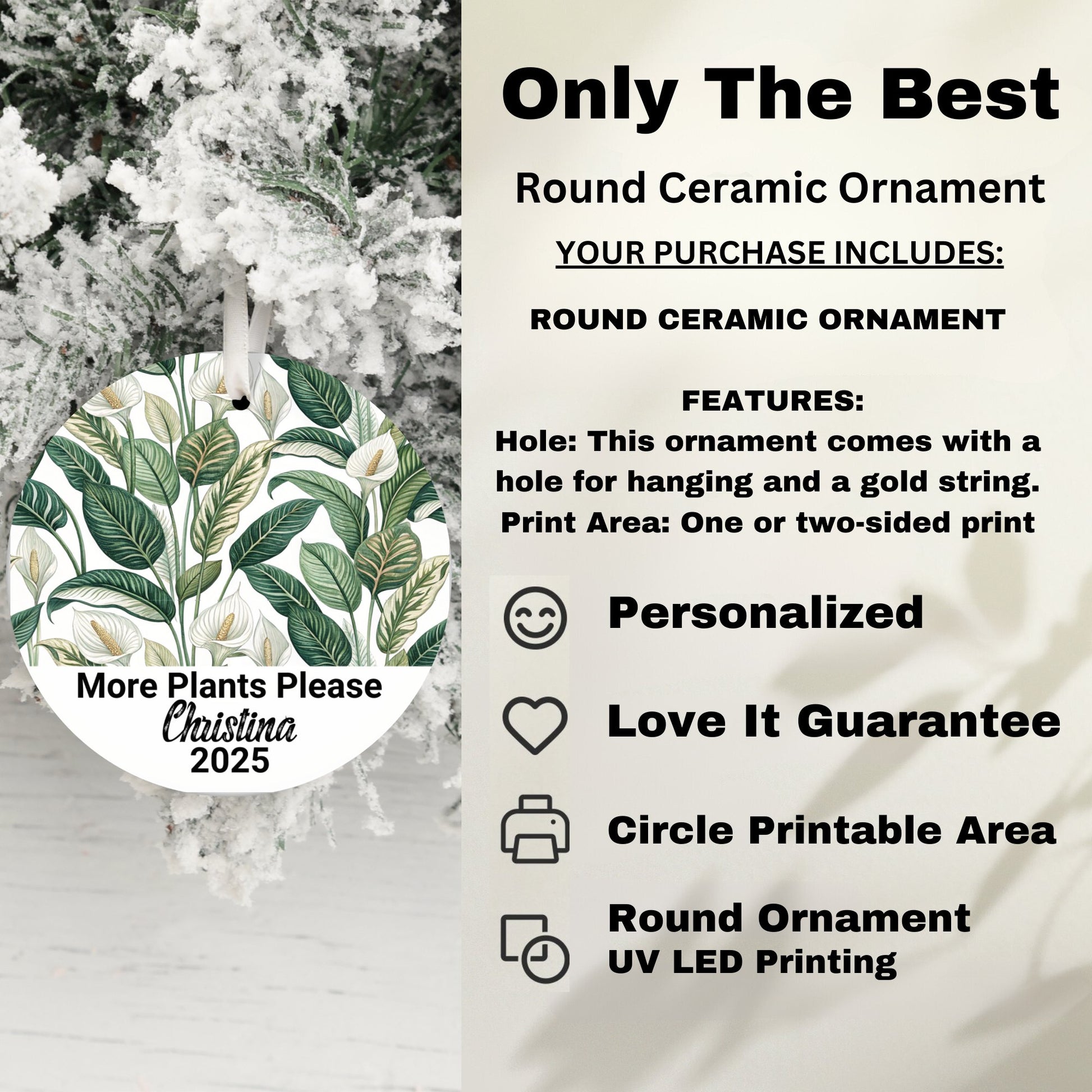 Only The Best Round Ceramic Ornament Product