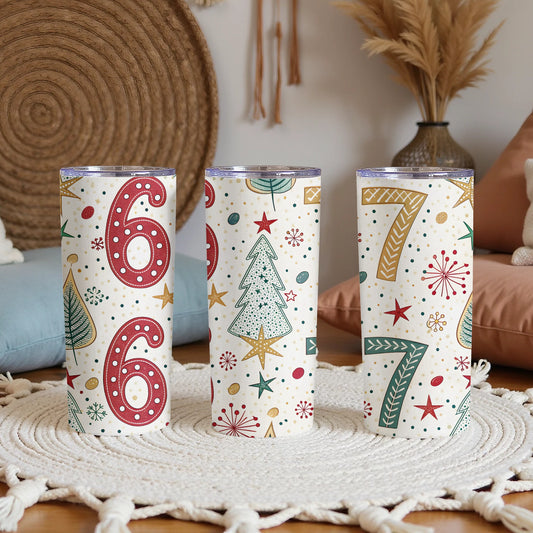 Festive Holiday Number Design Insulated Tumbler