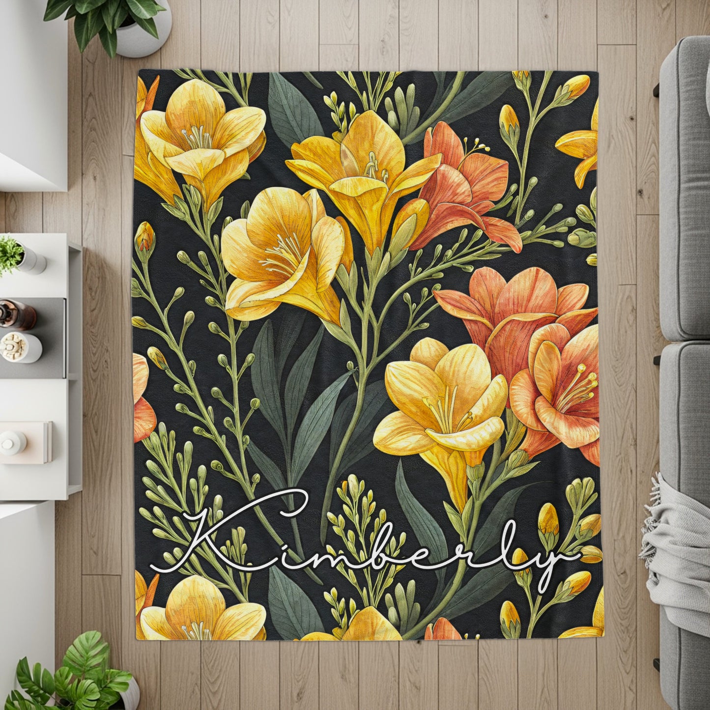 Floral Custom Name Design Perfect Gifts Custom Blanket - Walk Greener