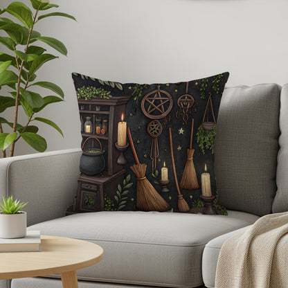 Mystical Witches Decor Throw Pillow for Home Spaces