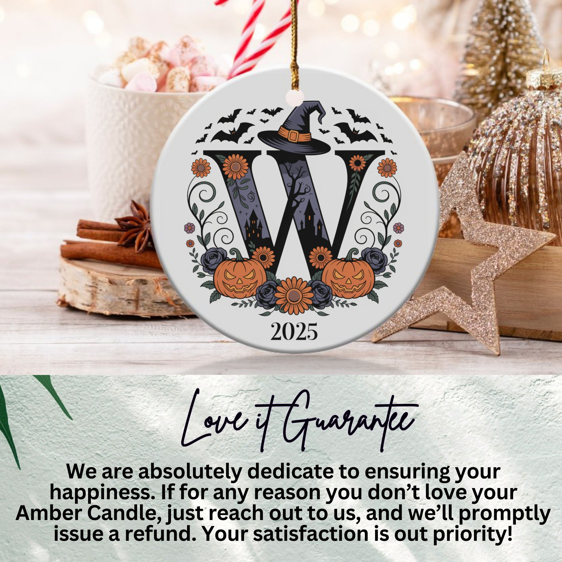 Personalized Halloween Witch Initial Ornament product type