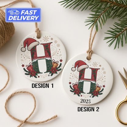 Personalized Christmas H Initial Ornament product type