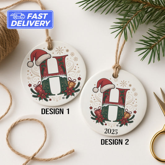 Personalized Christmas H Initial Ornament product type