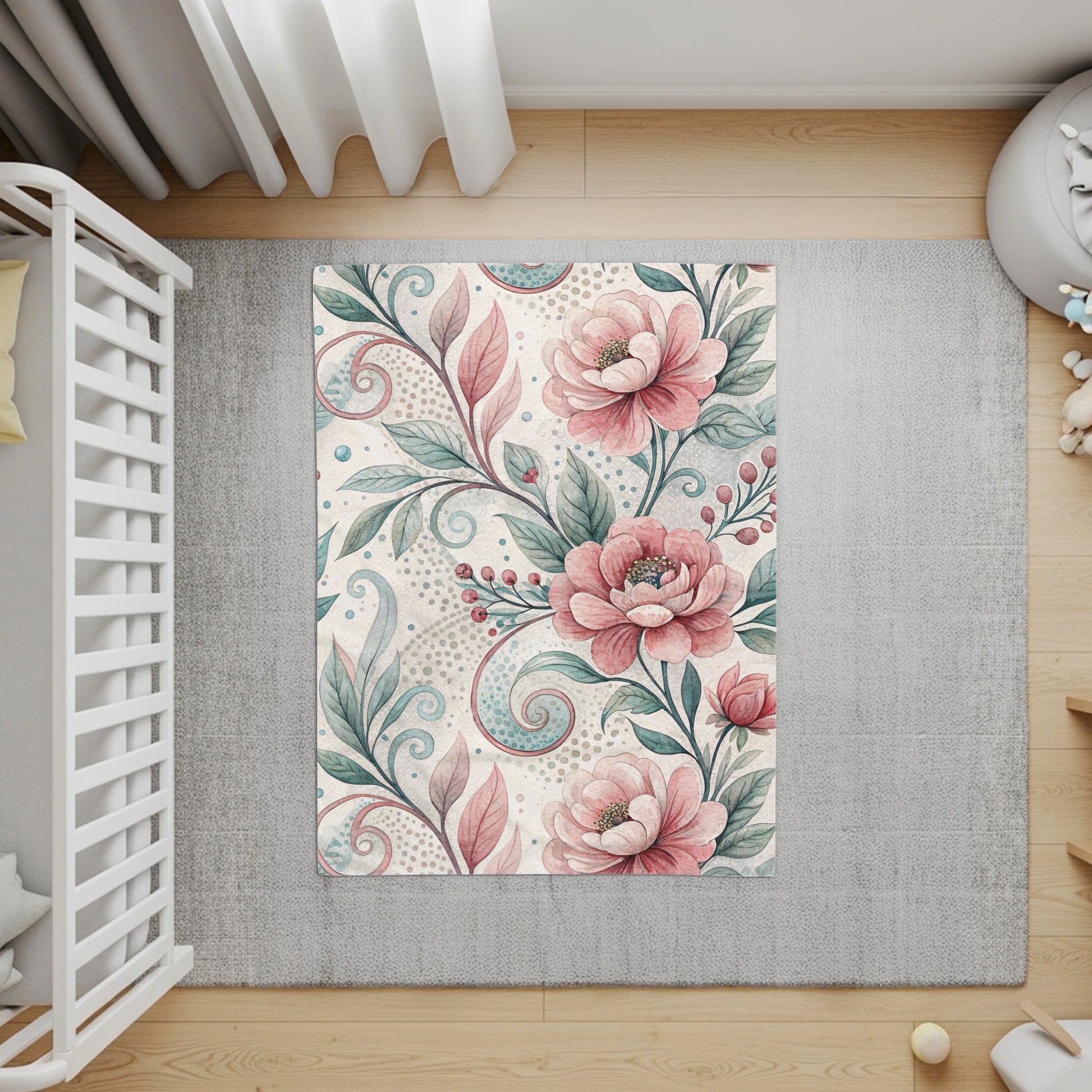 Floral Watercolor Painting Pink Blooms Artistic Design - Walk Greener