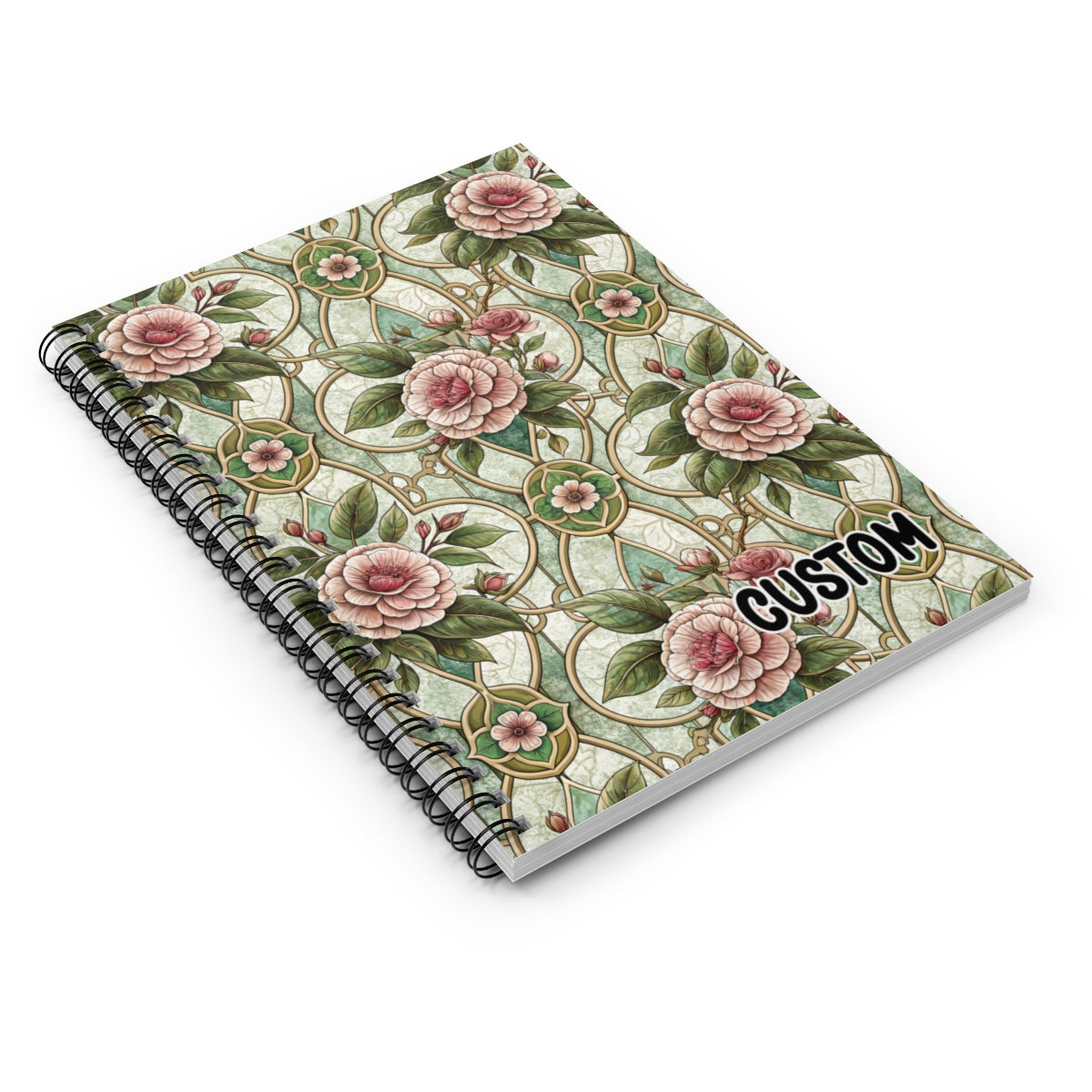 Custom Floral Design Spiral Bound Notebook