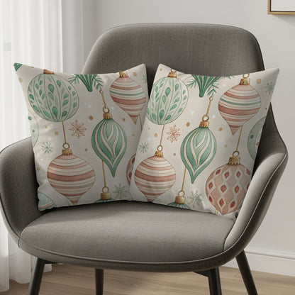 Festive Ornament Design Throw Pillow Set