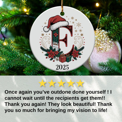 Festive Christmas Ornament with Initial E product