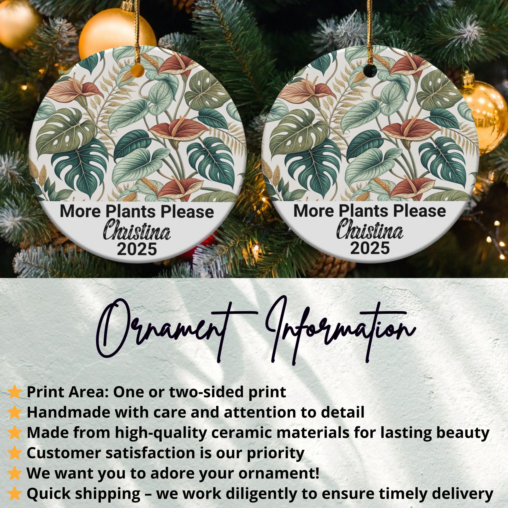 More Plants Please Personalized Ornament product