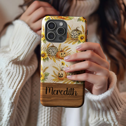 Personalized Pumpkin and Sunflower Phone Case