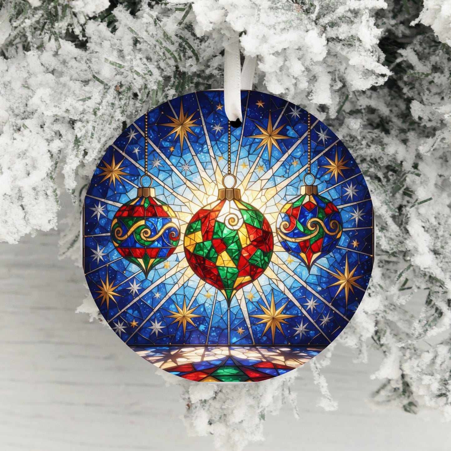 Stained Glass Christmas Ornaments Round product