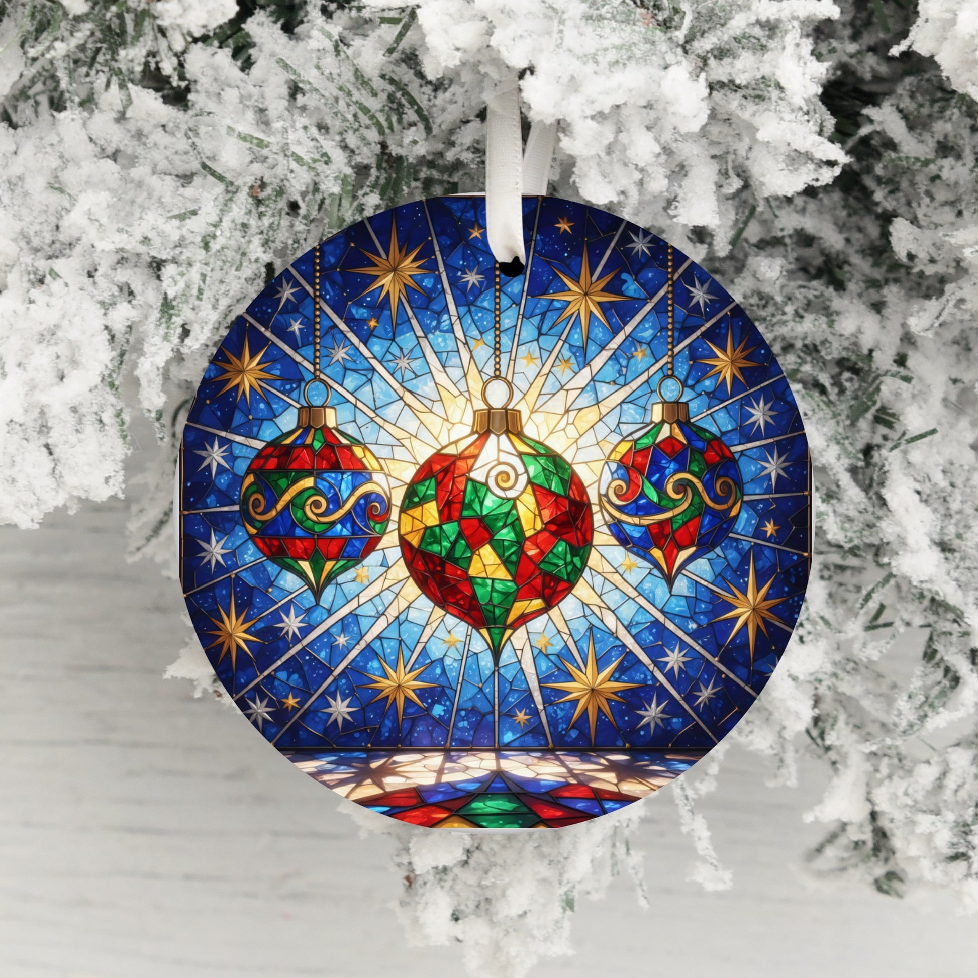 Stained Glass Christmas Ornaments Round product