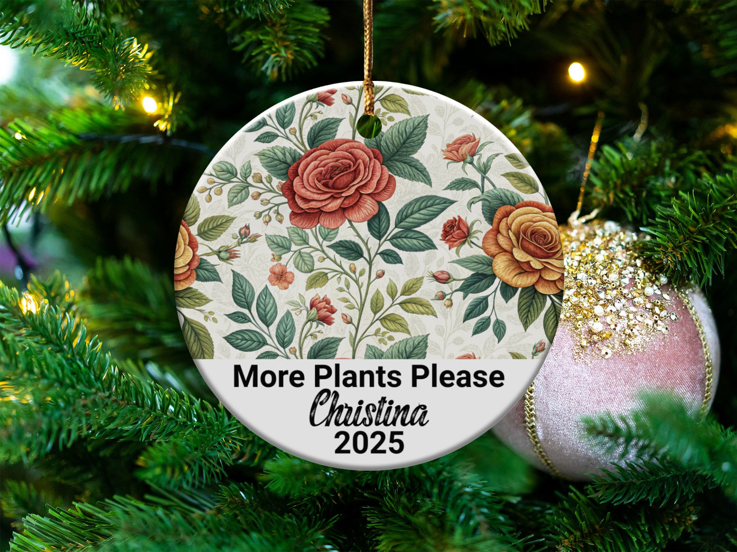 Customized Floral More Plants Please Ornament product