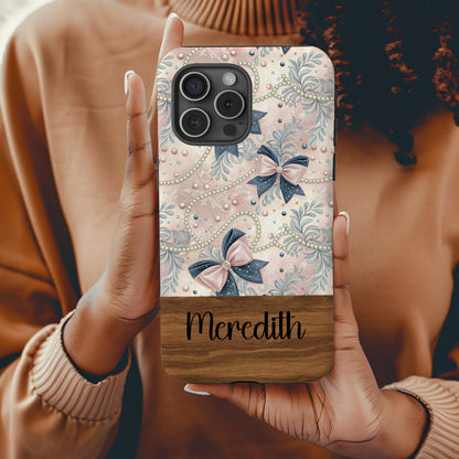 Personalized Floral and Bow Design Phone Case for Meredith