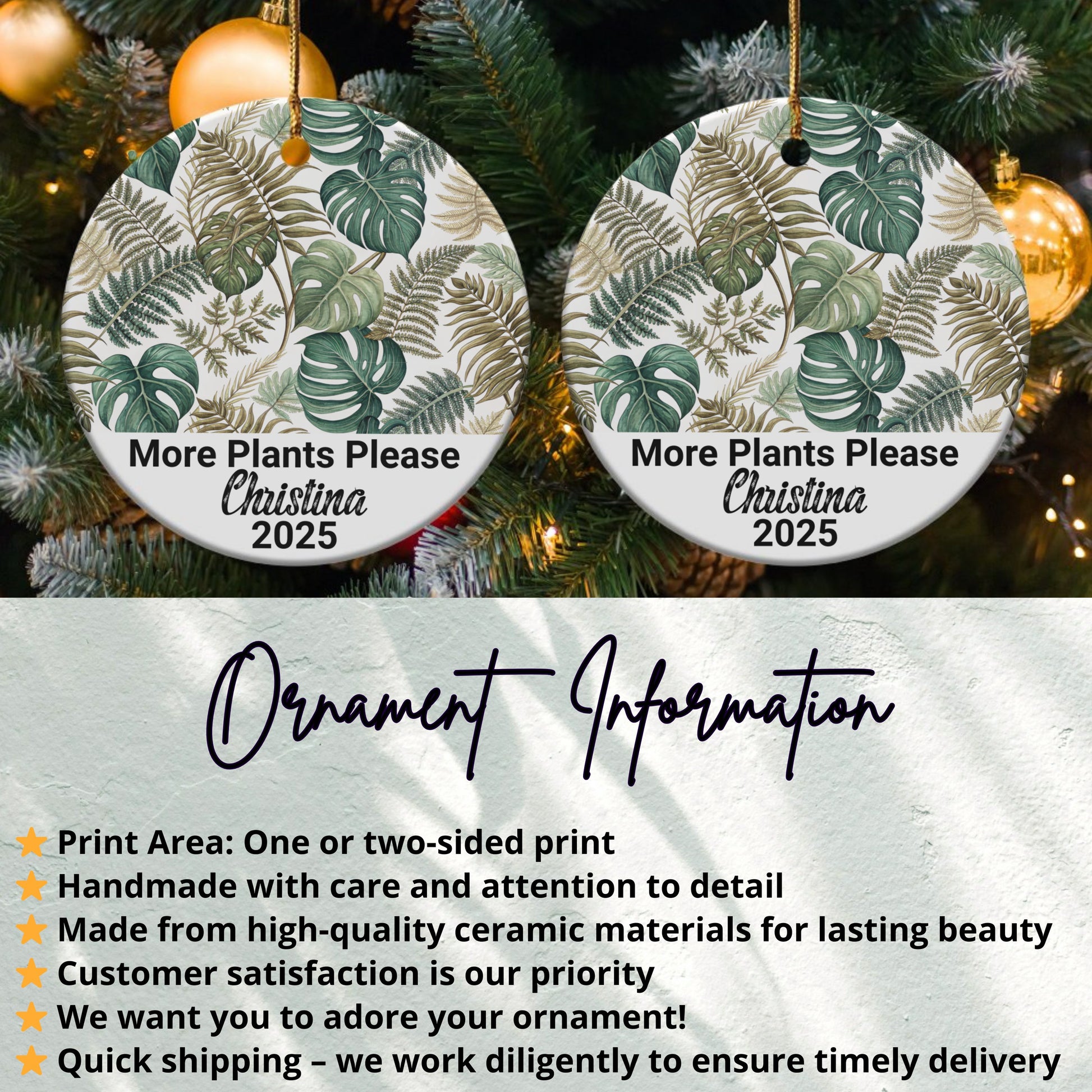More Plants Please Personalized Ornament product