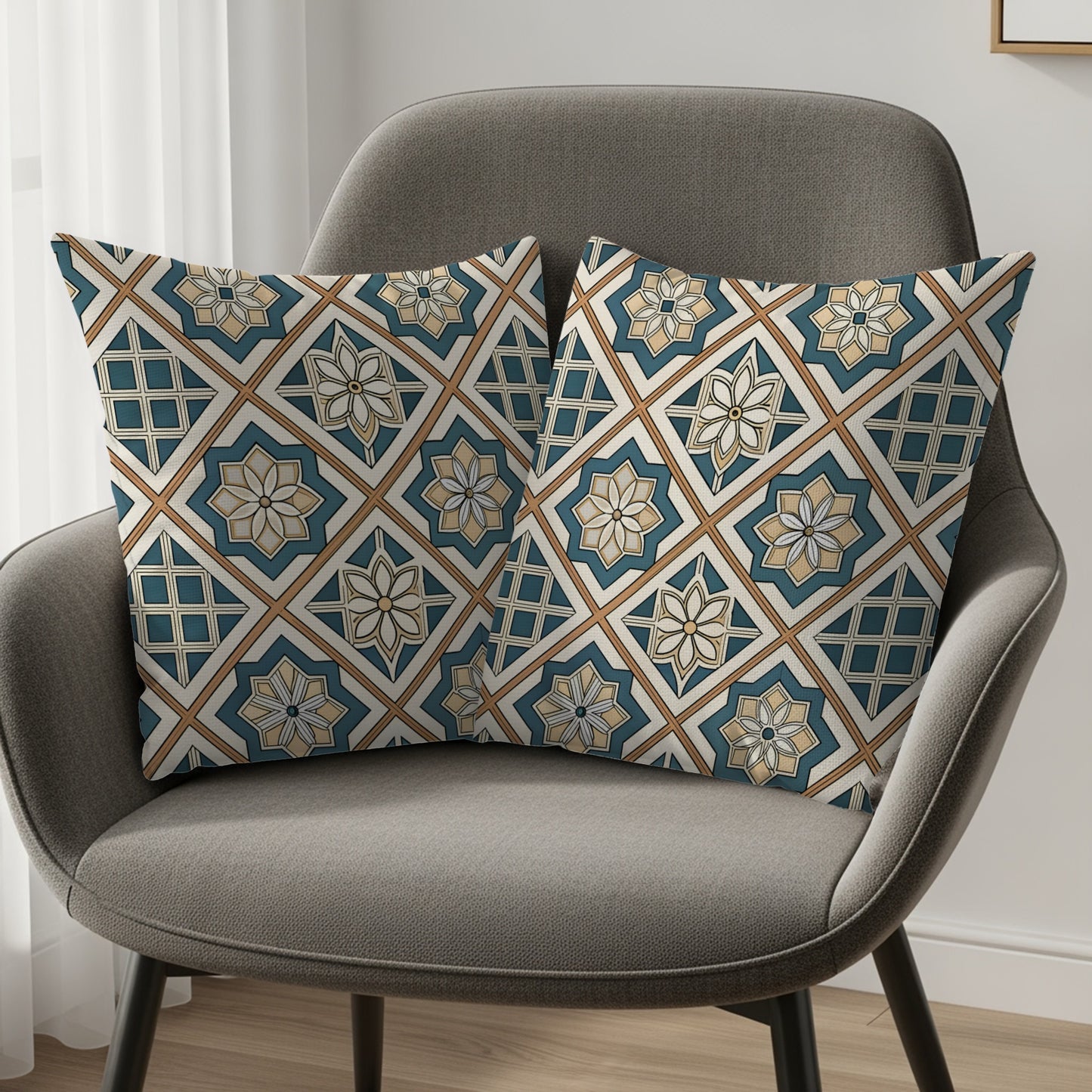 Elegant Floral Geometric Pattern Pillows & Pillow Cases - Walk Greener