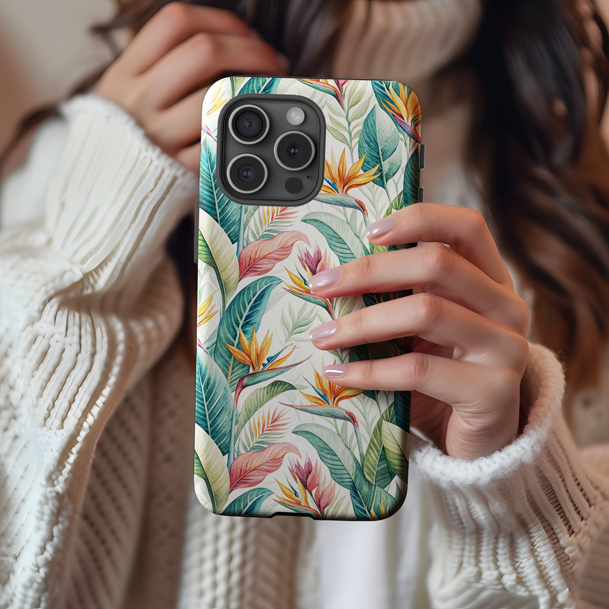 Tropical Botanical Pattern Phone Case for Stylish Protection