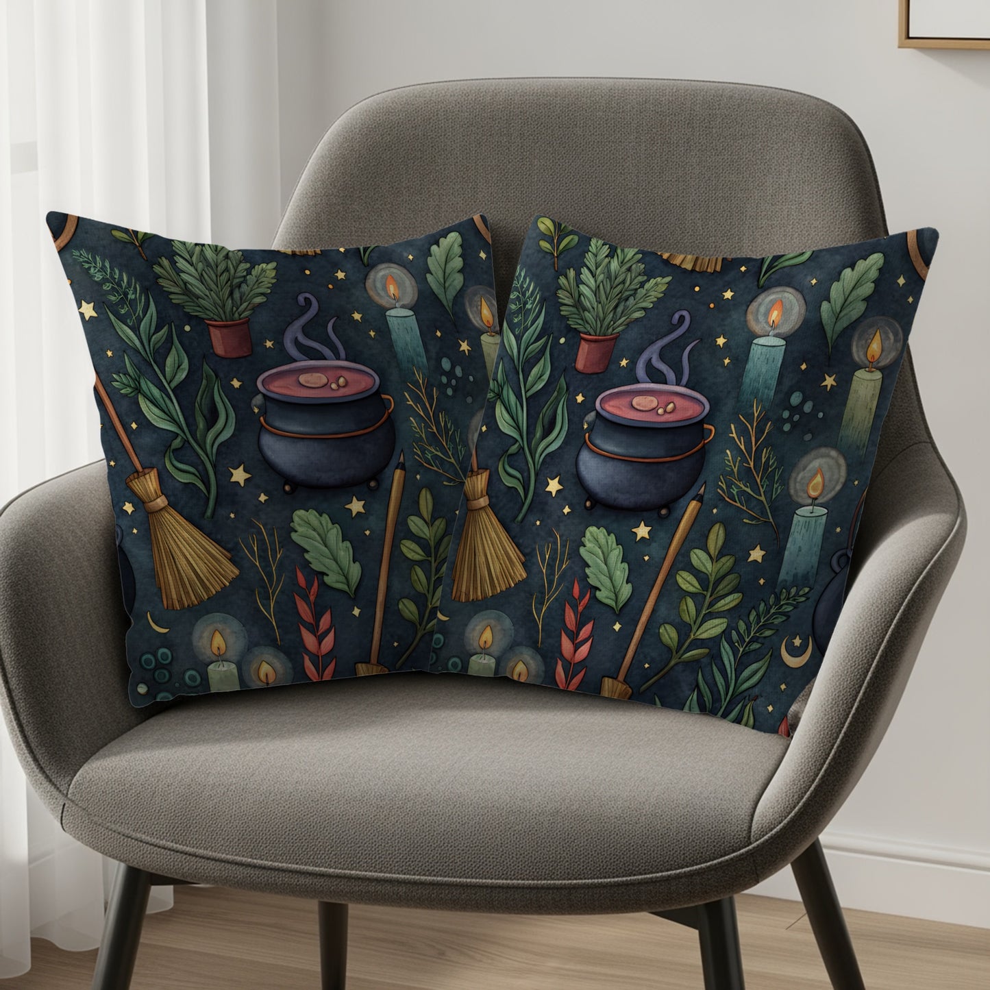 Magical Night-Inspired Witchy Decor Pillow Set