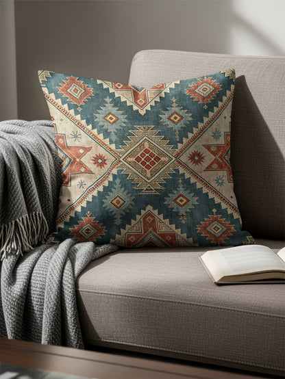 Geometric Pattern Pillow with Vibrant Artistic Design