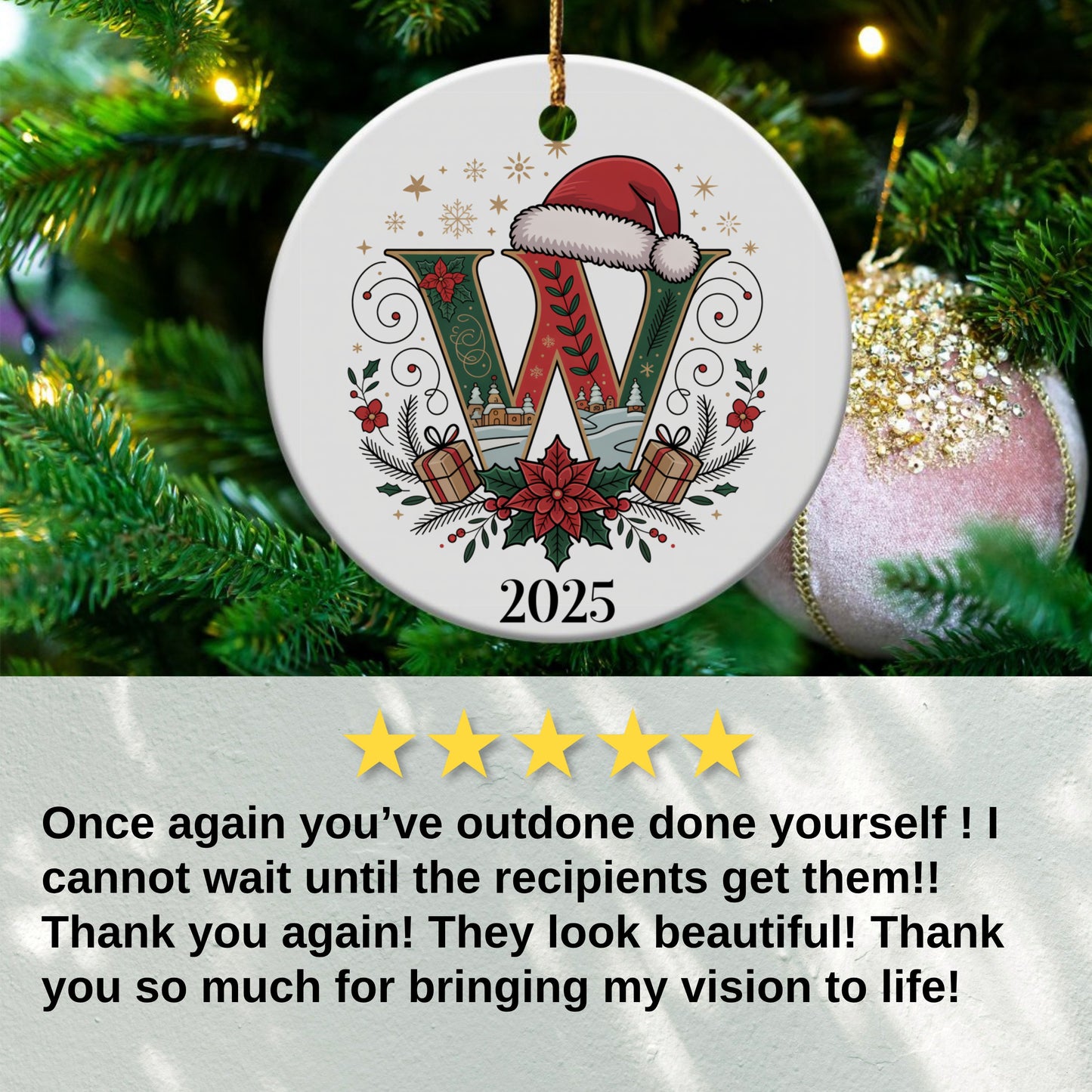 2025 Christmas Ornament Round Festive Holiday Decor product