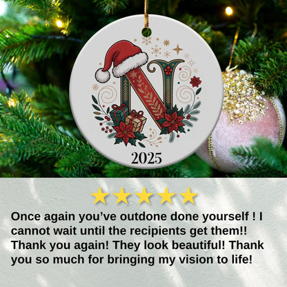 Personalized Christmas Ornament with Initial decorative product