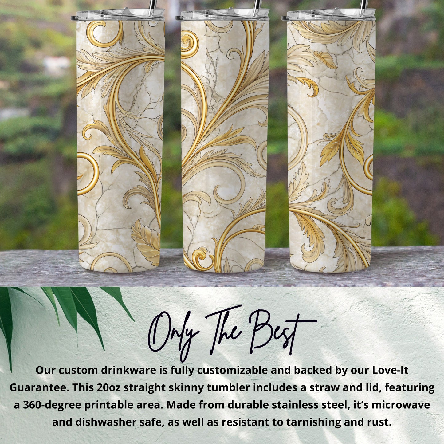 Customizable 20oz Straight Skinny Tumbler with Lid